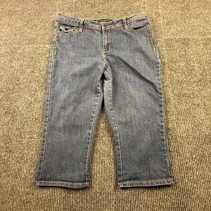 Salt Works NYC Womens 14W Medium Rise Crop Jeans Blue‎ Denim Embroidered Pockets